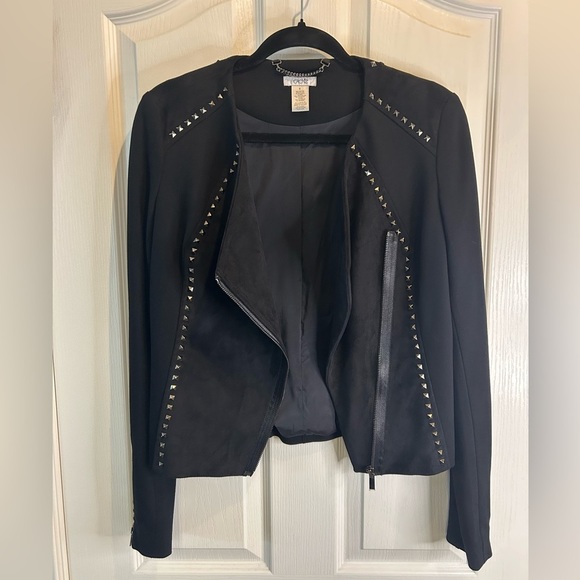 Cache Jackets & Blazers - 🖤”Cache” Women’s Black Suede Cropped Blazer w/ Zip Front & Pockets Size S🖤